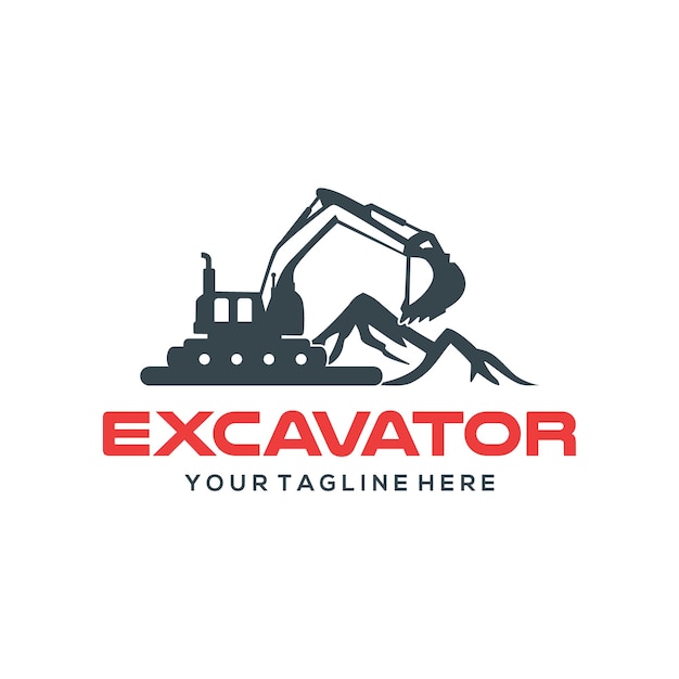 Excavator and construction logo designs vector template