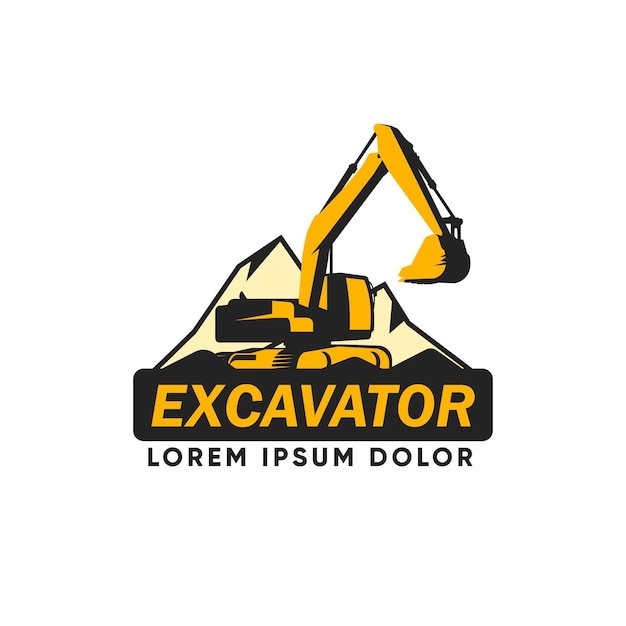 Vector excavator construction logo