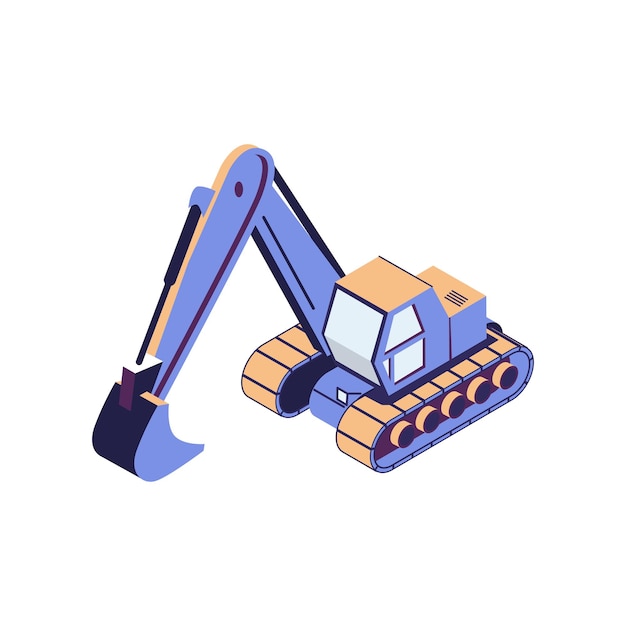 excavator flat style illustration vector design