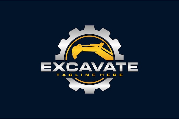 excavator gear emblem logo