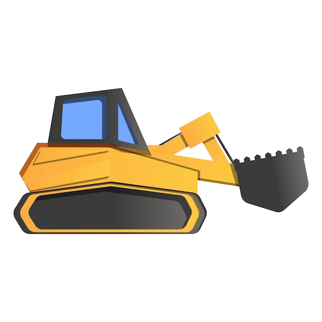 Excavator icon Cartoon of excavator vector icon for web design isolated on white background