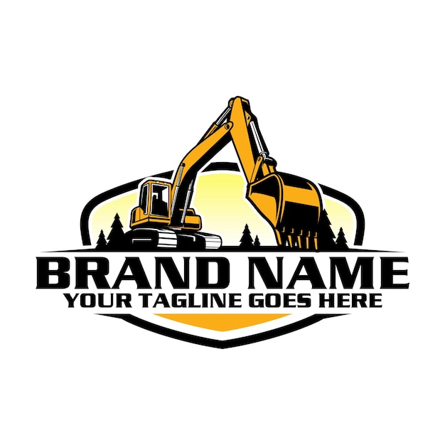 Excavator logo bucket logo heavy equipment vehicle