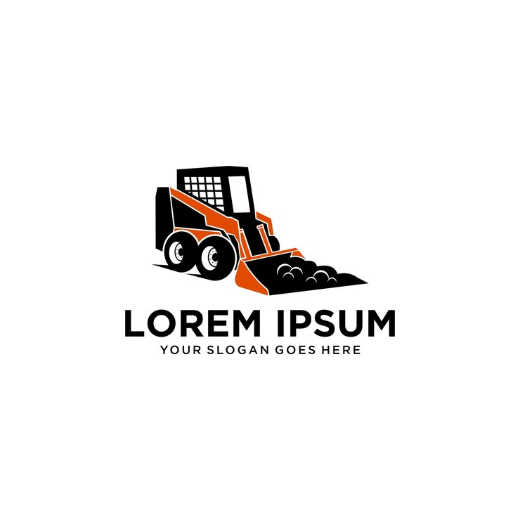 Vector excavator logo design vector