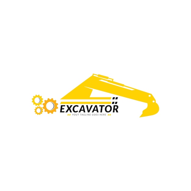 excavator logo icon vector silhouette isolated for transport and building company