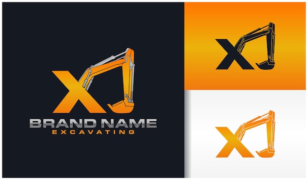 Excavator Logo Letter X