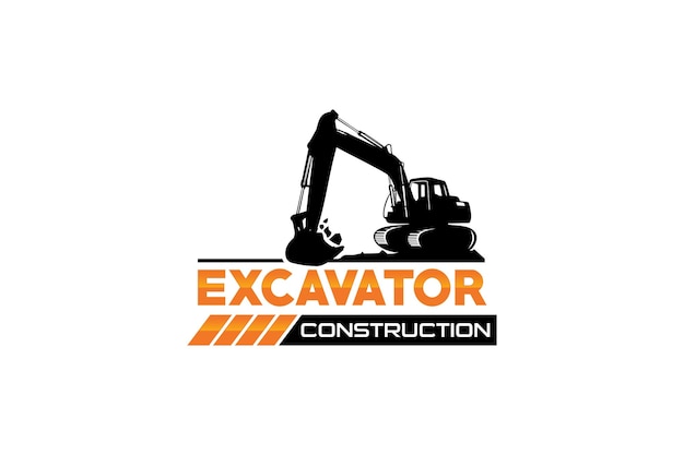 Excavator logo template vector Heavy equipment logo vector for construction company.