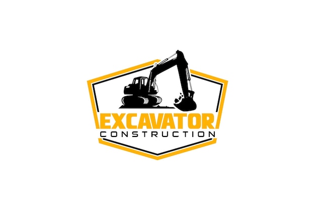 Excavator logo template vector Heavy equipment logo vector for construction company.