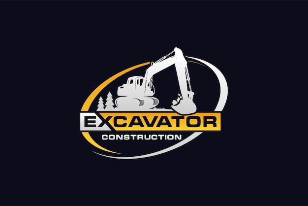 Excavator logo template vector Heavy equipment logo vector for construction company.