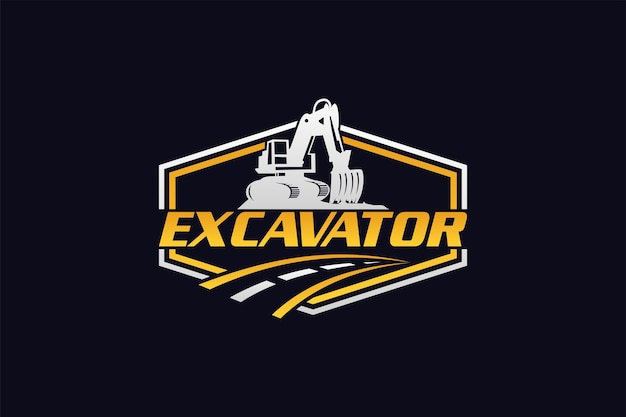 Excavator logo template vector Heavy equipment logo vector for construction company