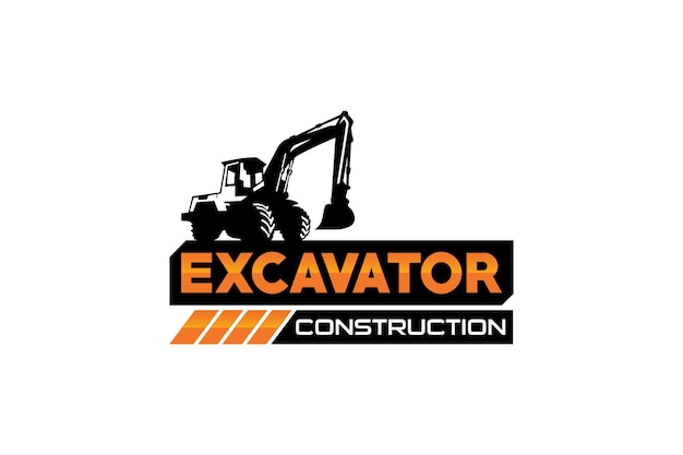 Excavator logo template vector Heavy equipment logo vector for construction company