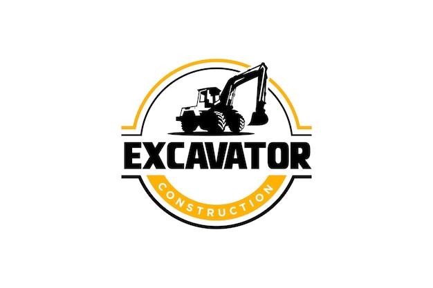 Excavator logo template vector Heavy equipment logo vector for construction company