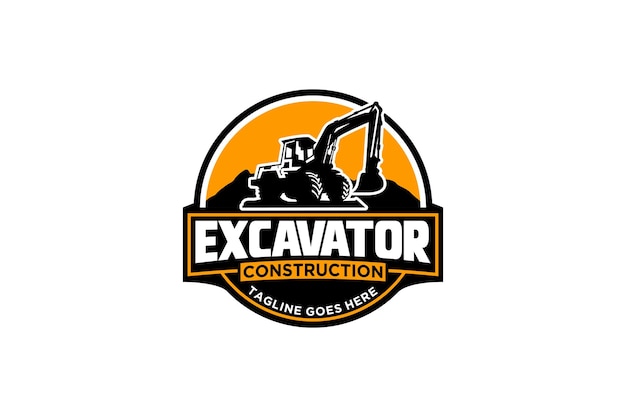 Excavator logo template vector Heavy equipment logo vector for construction company