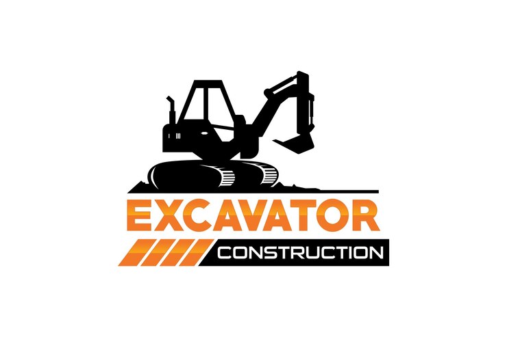 Excavator logo template vector Heavy equipment logo vector for construction.