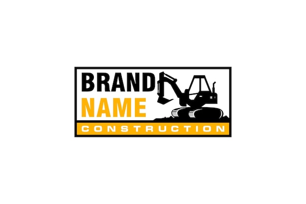 Excavator logo template vector Heavy equipment logo vector for construction.