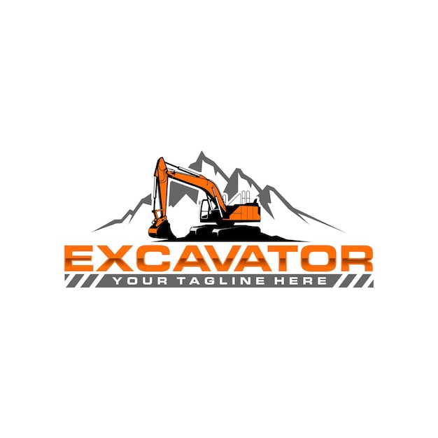 Шаблон логотипа экскаватора