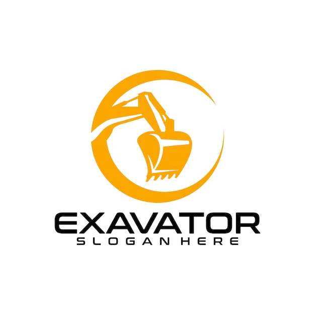 Vector excavator logo vector design template