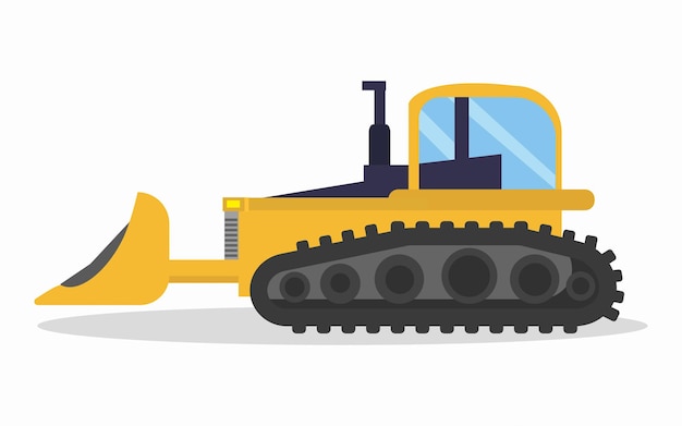 Vector excavator side view of jcb hydraulic excavator machine vector illustration