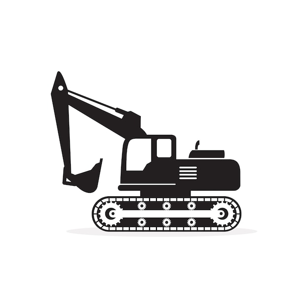 Vector excavator silhouette icon vector