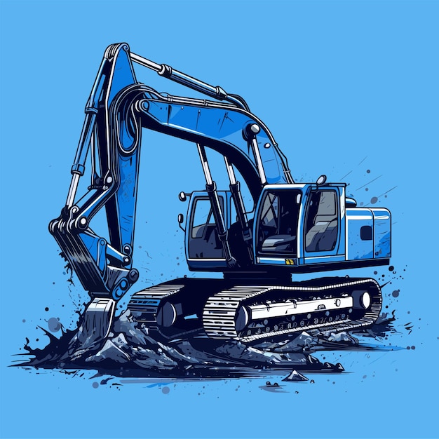 Excavator silhouette vector