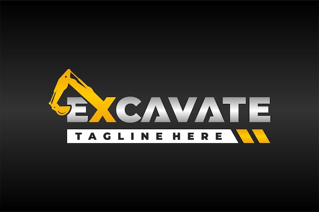 Vector excavator text logo