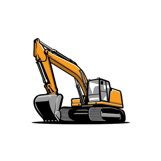 Excavator vector art isolated in white background