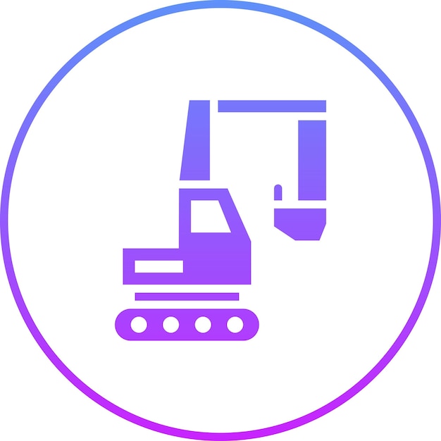 Excavator vector icon illustration of Construction Tools iconset