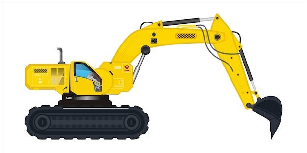 Excavator voertuig emmer zwaar gereedschap futuristisch model 3D vector illustratie