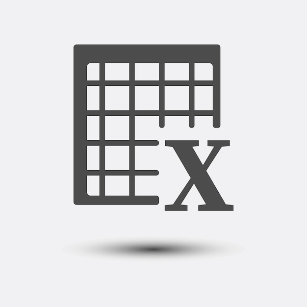 Excel icon isolated on white background vector illustration