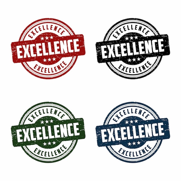 Excellence label or sticker on white background vector illustration