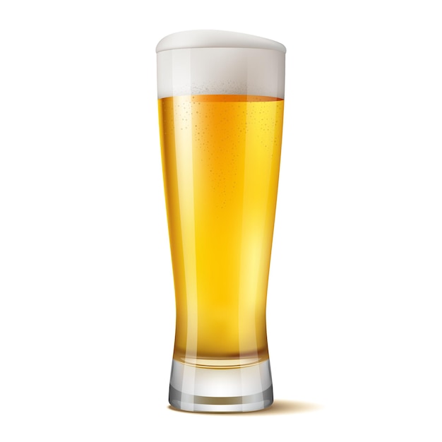 Vector excellent isolated glass of beer with drops vector illustration