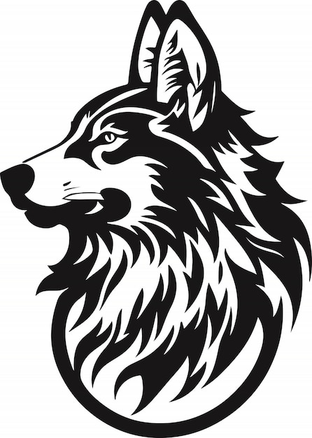 Excellent and powerful wolf emblem art vector