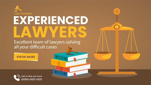 Excellent team of lawyers solving all your difficult cases landscape banner design