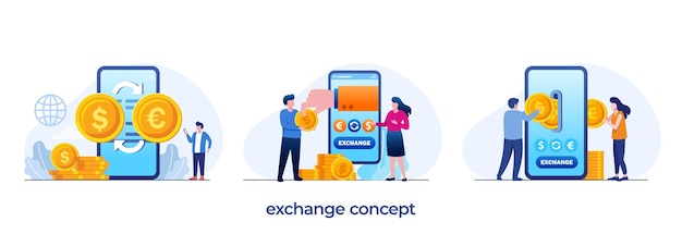 Exchange concept financiële en boekhoudkundige dollar fonds storting vlakke afbeelding vector