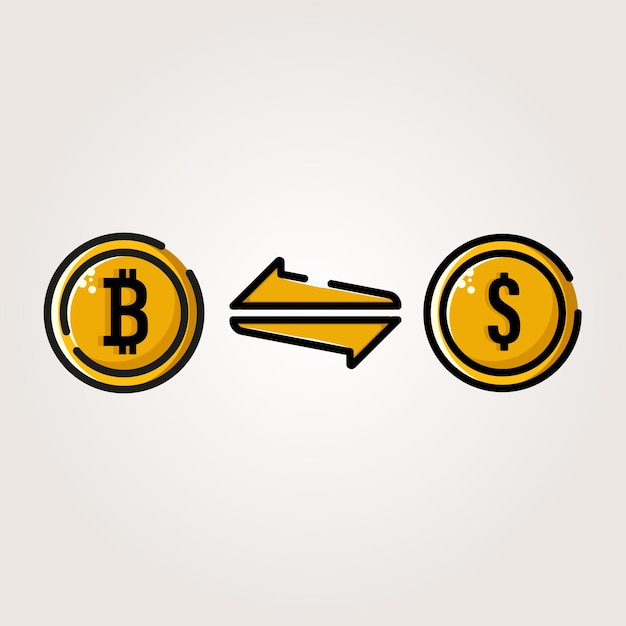 exchange dollars to bitcoins icon vector illustration suitable for web