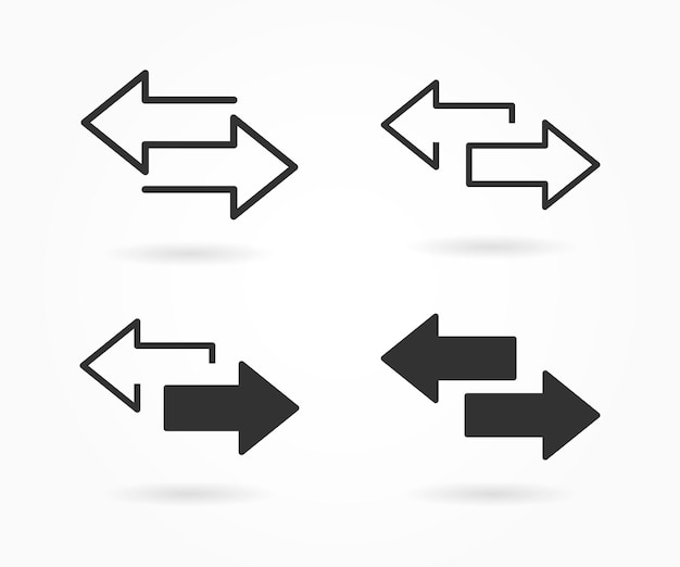 Exchange icon vector 2 side arrow premium illustratie icon set Links rechts pijlen vector icon