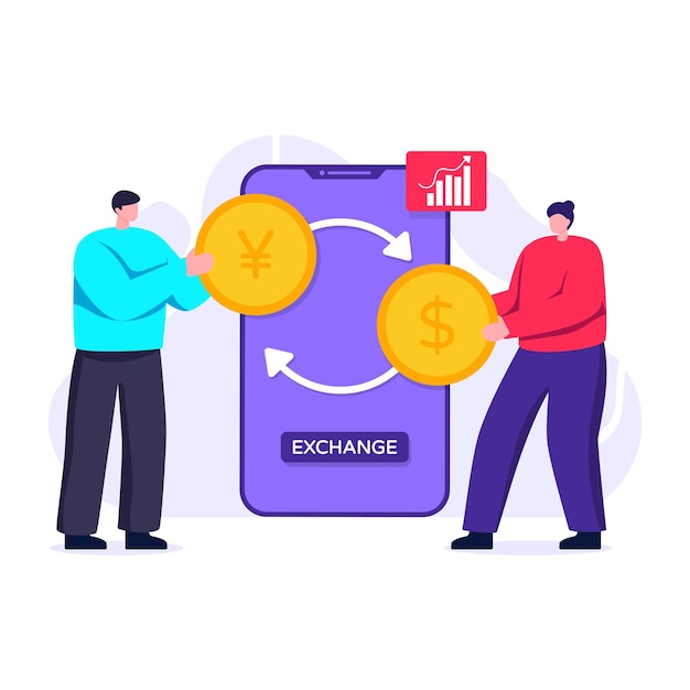 Vector exchange money flat design editable illustration