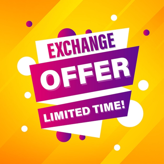 Exchange offer limited time sale banner with editable text effct