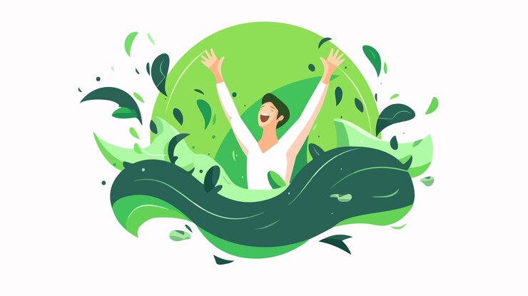 Vector クリエイティブなプロジェクトのためのエキサイテッド・アブストラクト・マン・ベクトルイラストレーション