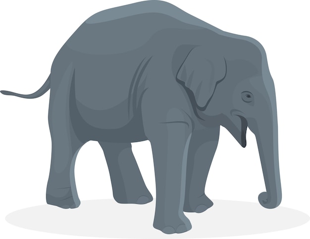 Excited baby elephant illustration, big animals,