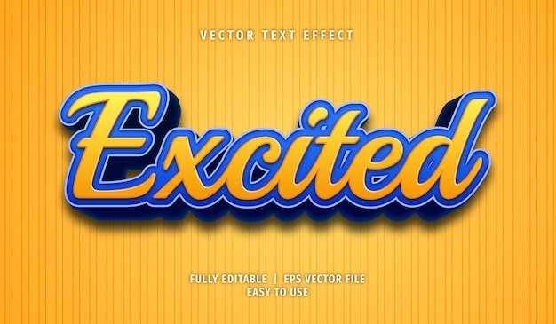 Excited Editable Text effect Style