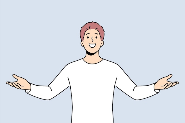 두 팔을 벌려 성공에 만족하는 흥분한 남자