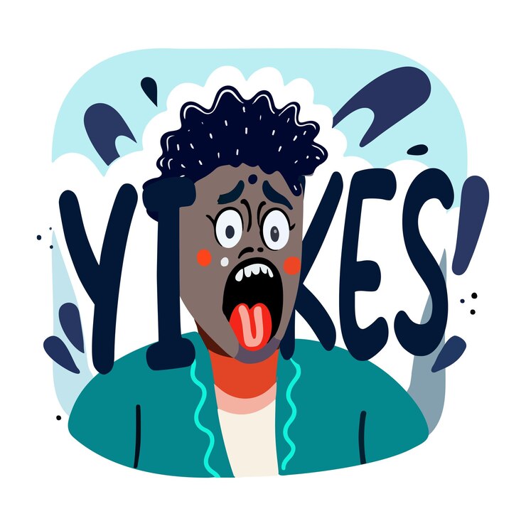 Vector excitement sticker in flat style