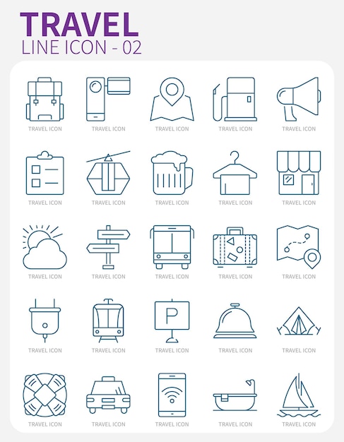 Exciting world travel vacation line icon