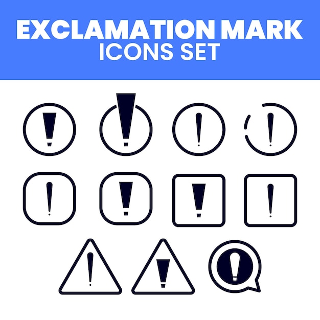 Exclamation Mark Icons Set Vector Exclamation Mark Icons Warning Sign Illustration icons Set