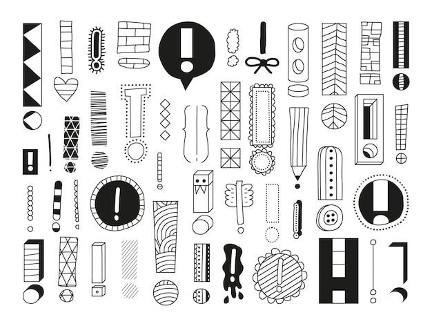 Exclamation mark vector set