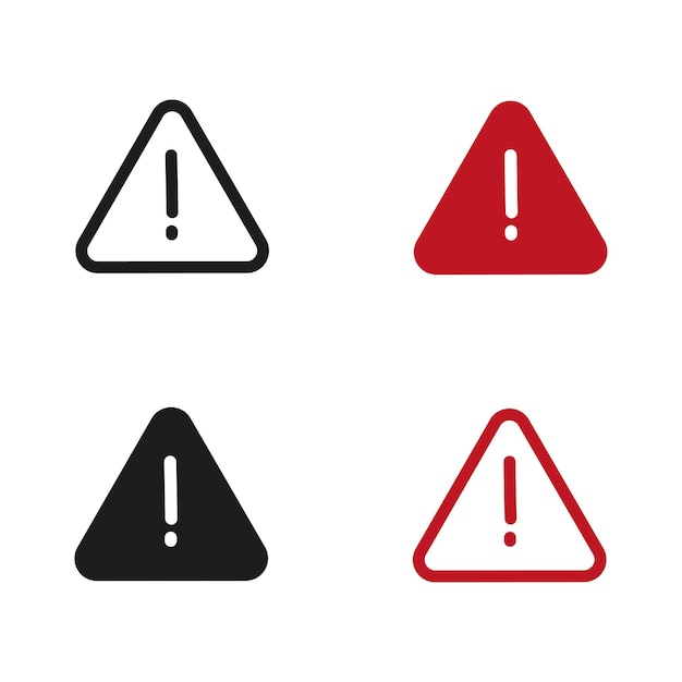 Exclamation point triangle. Security icon set. Vector illustration.