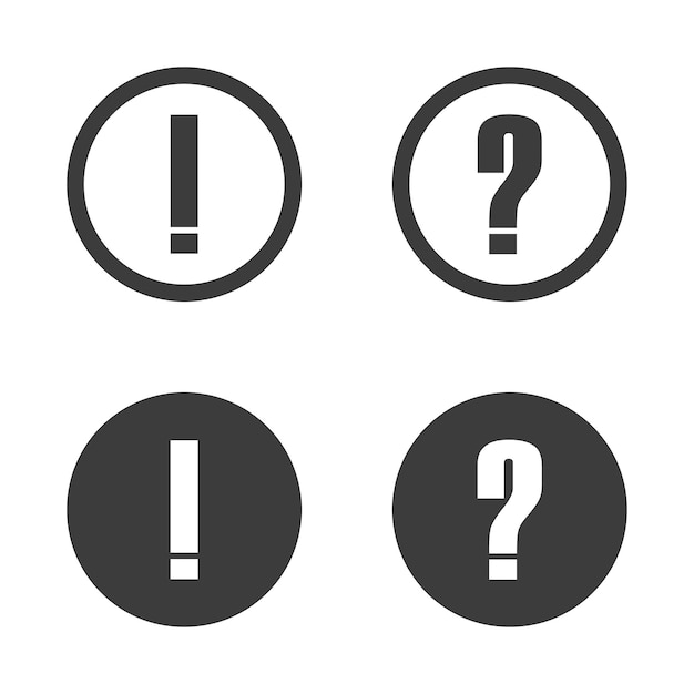 Exclamation and question black and white icon