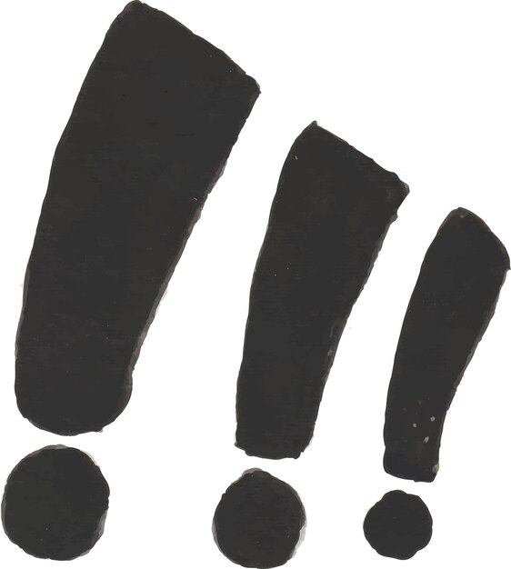 呼び出しと質問符の手描きの水彩画