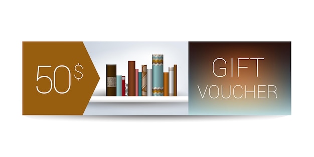 Excllusive Book store gift voucher template Simply modern design Book shelf design
