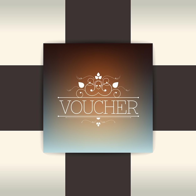 Excllusive gift voucher design Simply glossy blur background Vector